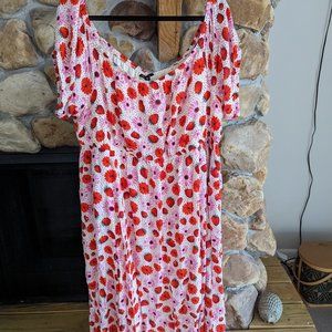 Retro Chic Midi Gauze Puff Sleeve Skater Dress
